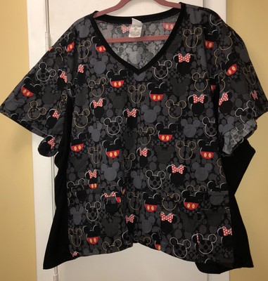 Disney SZ 5XL  Mickey/Minnie  Mouse Uniform Black Stretch Fashion Top NWOT