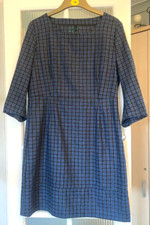 DRESS LARGE ITALIAN NEW MIDI 50% WOOL A-LINE ROUND NECK