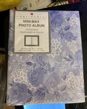 Continental Mini-Max Photo Album 100 Pockets 4x6 Purple Floral Sealed