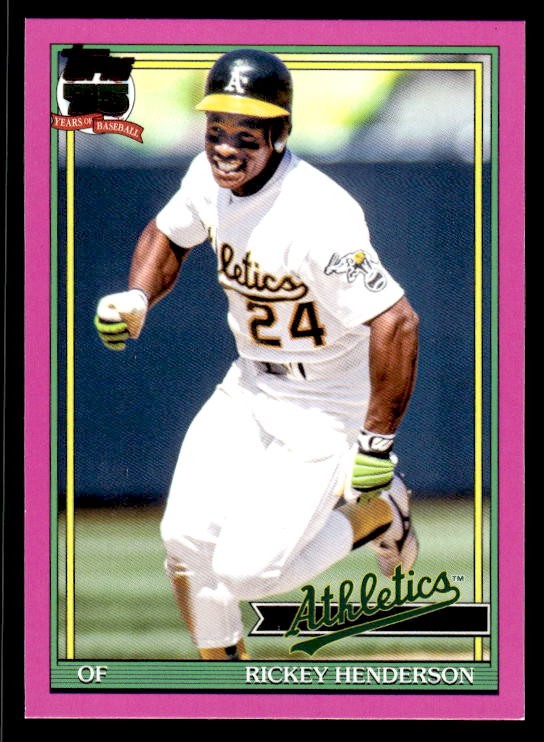 Rickey Henderson 2026 Topps 1991 35th Anniversary Pink #T91-52 Athletics ESE