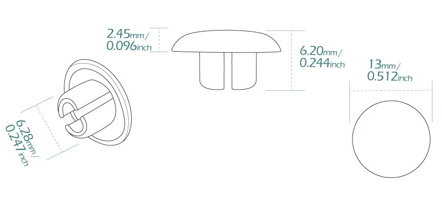 Tapón de tornillo cromado Magazi tapón de orificio se adapta a perno de 8 mm (llave Allen de 6 mm) x6 piezas Foto 2 de 3