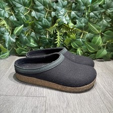 Haflinger Gz Classic Grizzly Slipper Clogs Wool Med Black Women's Size 40 US 9