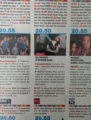 2490 - MYLENE FARMER - ARTIKEL - TV MAGAZIN - 05.11.2017 - GANZE SEITE