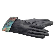 Galleria Famous Artist Women's Leather Gloves, House at Giverny/Black
