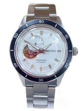 SEIKO Automatic Watch Analog Stainless WHT SLV SS 4R39 00Z0