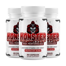 Image of (3 Pack) Monster Performance & Drive Pills for Men, Monster Male Support 60ct