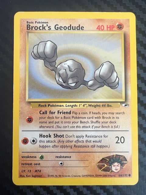 Pokemon TCG Brock's Geodude Gym Heroes Common 66/132 Unlimited MP
