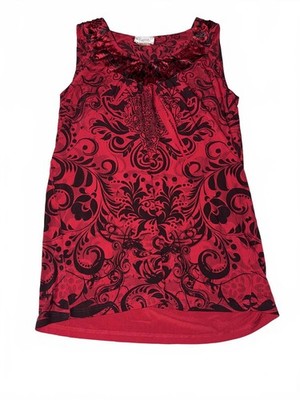 Lavish Red and Black Sleeveless Top XL