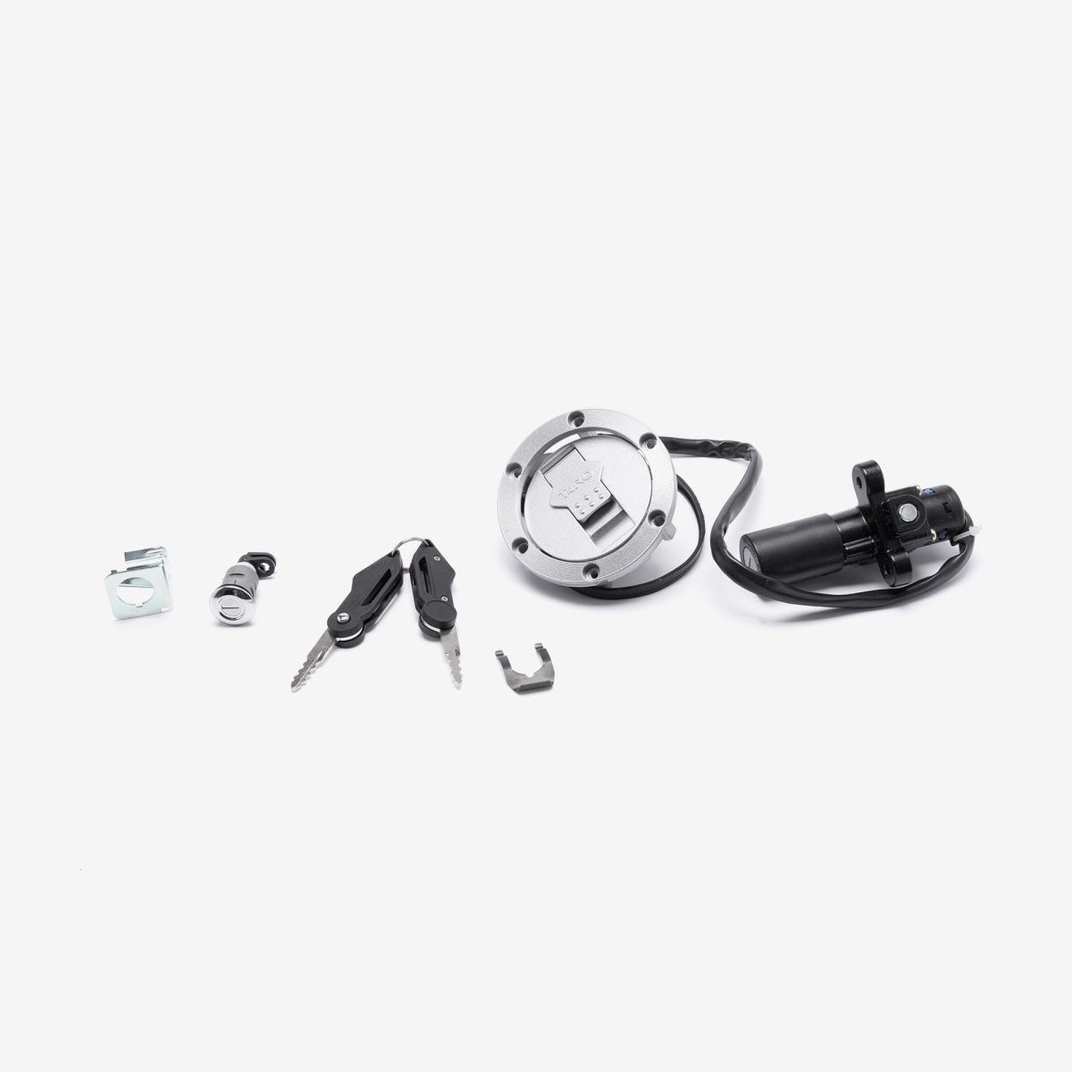 Lock Set Complete Ignition Key Switch Street Motorcycle Black Durable LCKST171