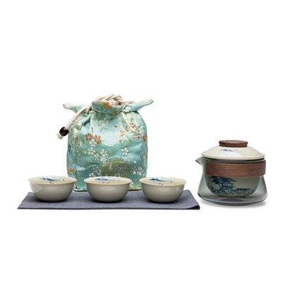 Exquisite Ceramic Travel Gaiwan Tea Set,Porcelain Infuser,Kungfu Tea Cups,Sha...