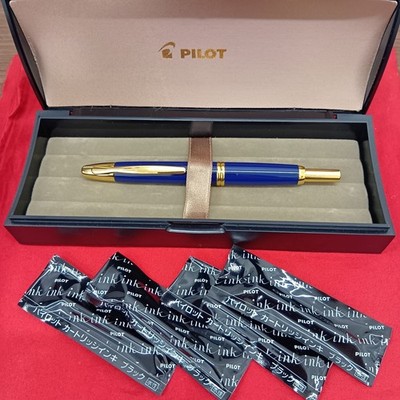 New PILOT Fountain Pen 18K F Fine Nib Capless Blue Cartridge Ink Black PILOT Jap