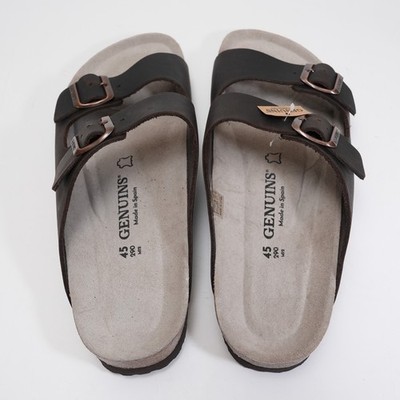 Genuins Sandals Mens 12 Brown Leather Double Buckle Slide Spain EU 45 Genuins Sandals Mens 12 Brown Leather Double Buckle Slide  main image 4