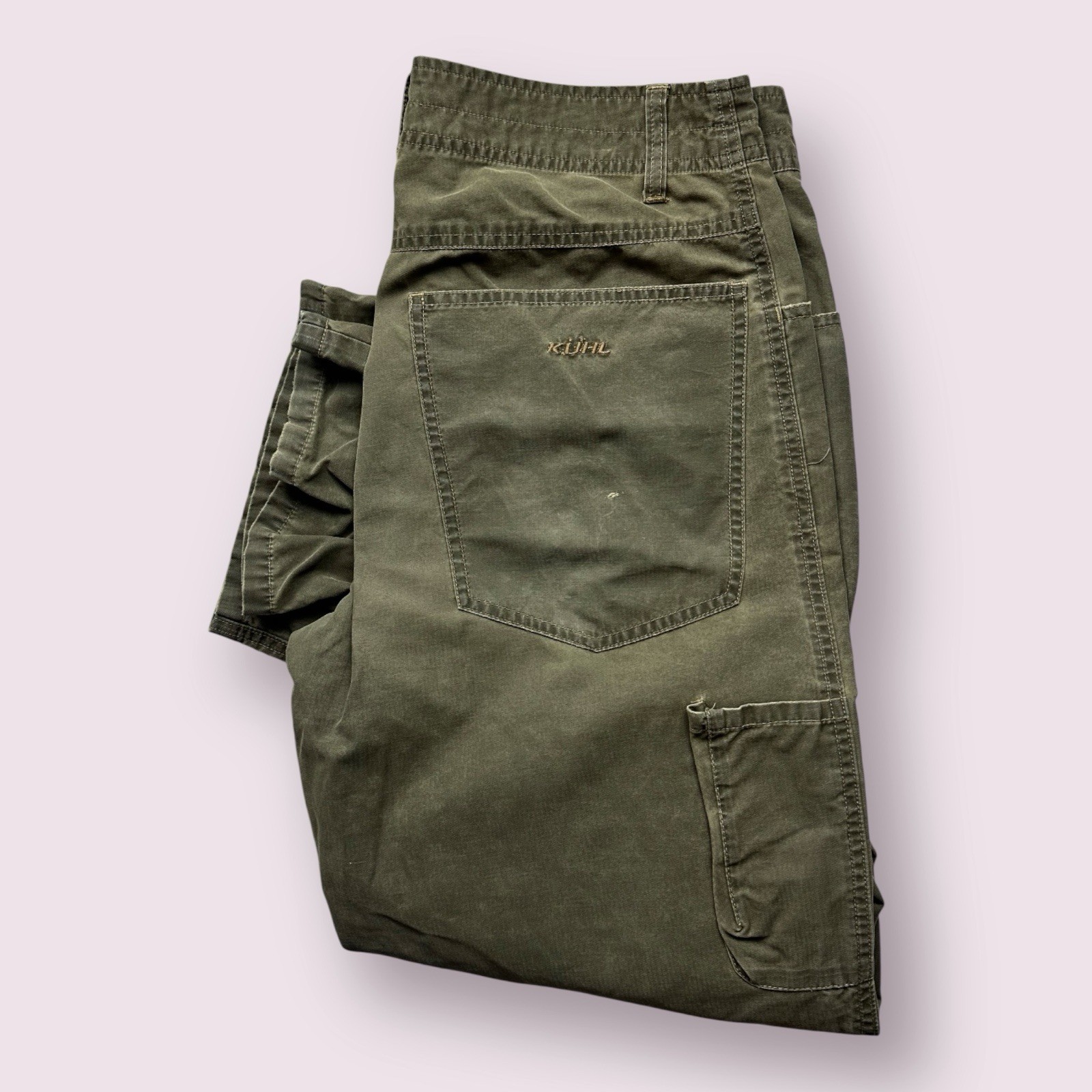 Vintage Kuhl Kuhldry Chino Straight Cut Hiking Pants 30x30 Green Outdoor Adventure-image
