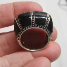 NF THAILAND STERLING SILVER BLACK ONYX RING  SIZE 5 1/2