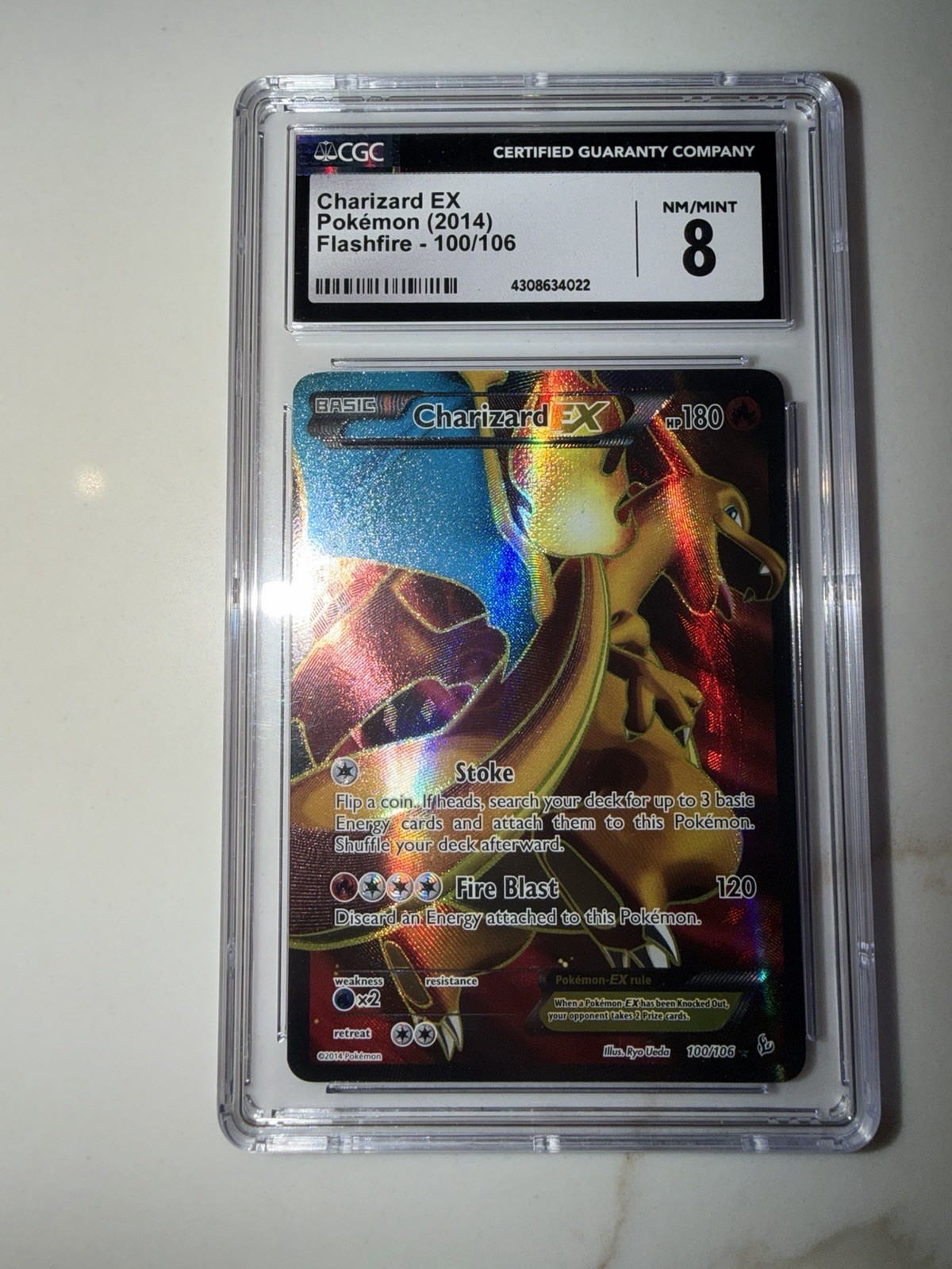 2014 Flashfire Charizard EX 100/106 CGC 8