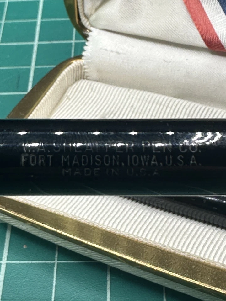 Винтажная перьевая ручка Sheaffer's и механический карандаш белая точка 14k золотая отделка G - Изображение 3 из 4