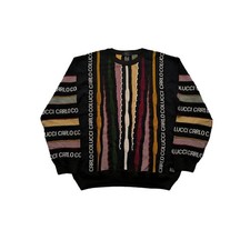 Carlo Colucci Vintage Knit Sweater Made in Italy Multicolor Oversized