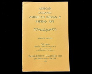 PARKE-BERNET GALLERIES AFRICAN OCEANIC AMERICAN INDIAN ESKIMO ART 1969 HEI TIKI