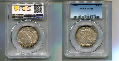 1944 P WALKING LIBERTY SILVER HALF DOLLAR PCGS MS66 7237T