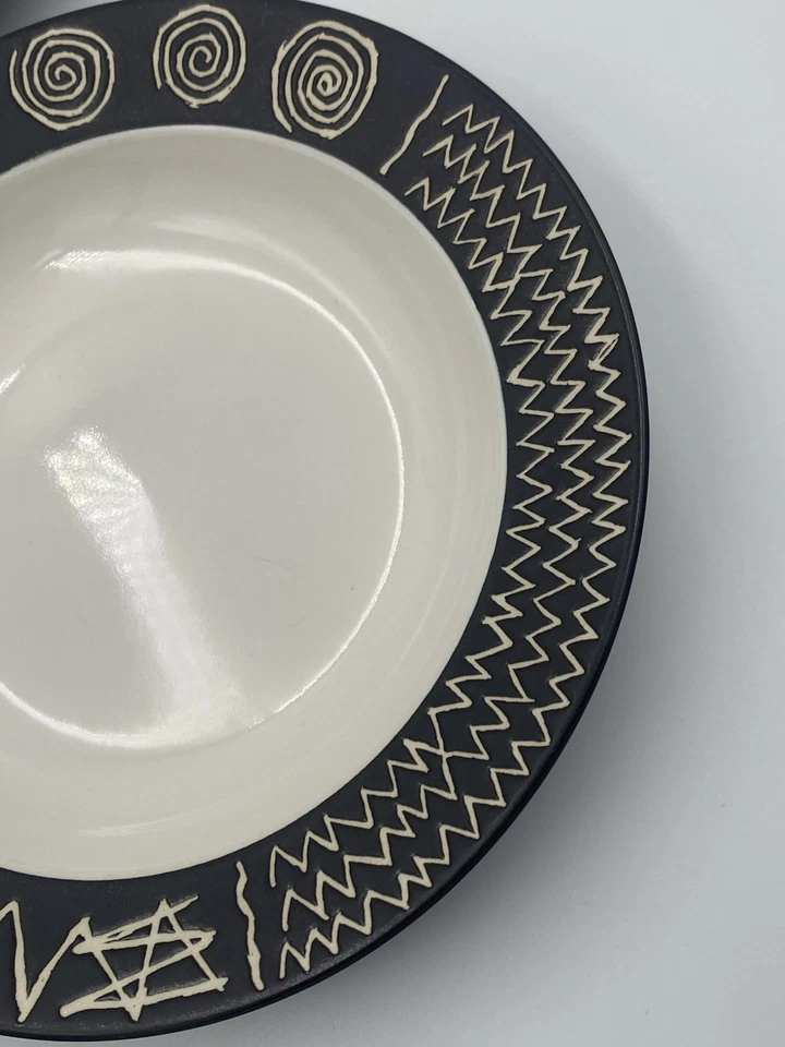 2 Assiettes Creuses Scraffito Habitat Japan Ø22cm 1980s Bel État - Photo 4/4