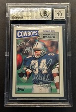 HERSCHEL WALKER Rookie Auto 1987 Topps Rare Silver Ink Inscribed BGS 10 Auto RC