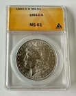 1884-O Morgan Silver Dollar certified ANACS MS-61  Great Luster