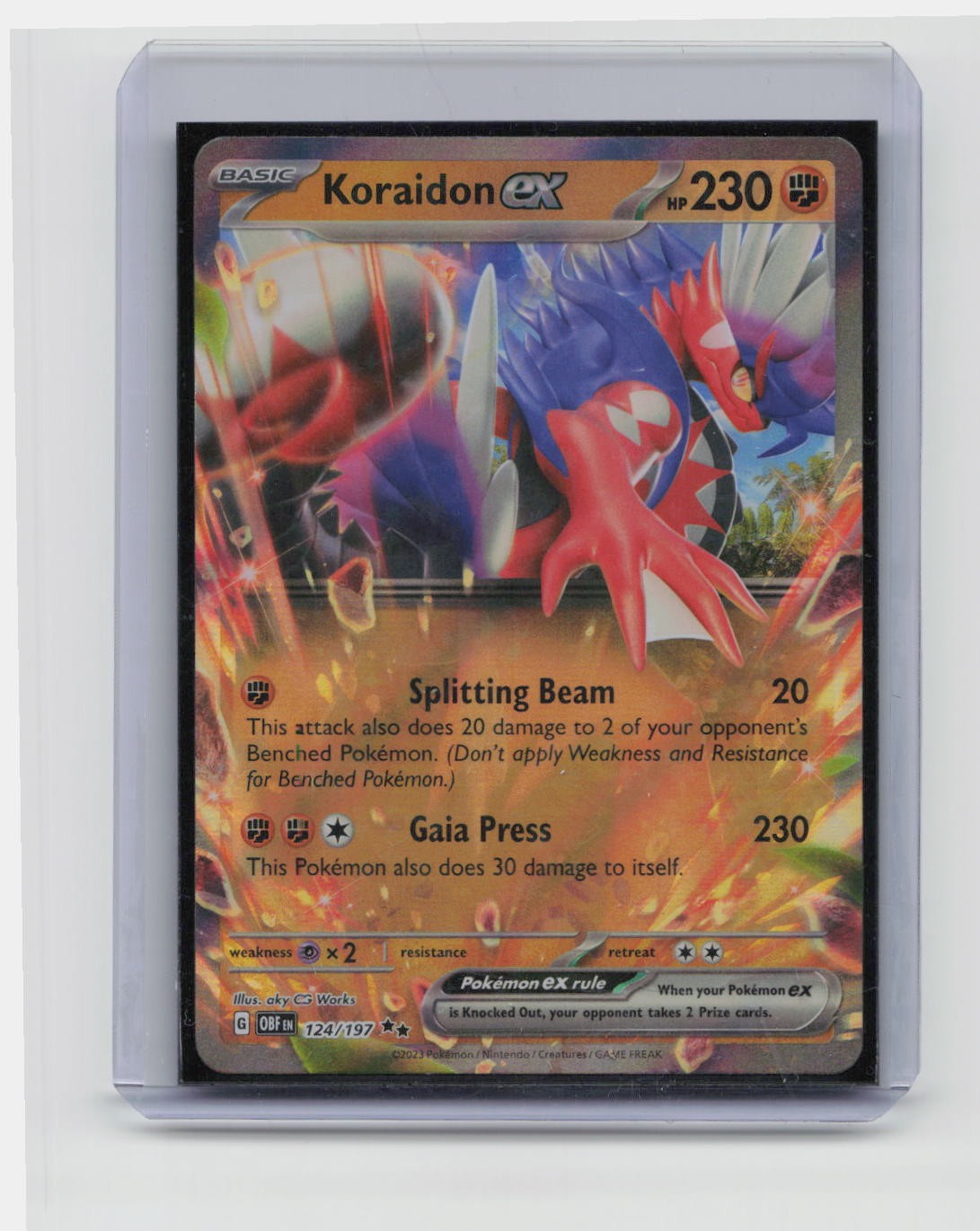 Koraidon ex Double Rare SV03: Obsidian Flames 124/197 NM