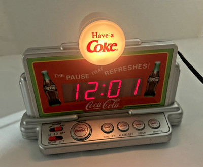 Vintage Coca Cola Digital Alarm Clock Night Light Have A Coke 1990s Works Tested
