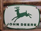 RARE VINTAGE JOHN DEERE PORCELAIN SIGN 1962 TRACTOR FARMING FARM EQUIPMENT 12"