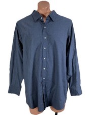 Proper Cloth Dress Shirt Mens 18.5 Slate Blue Cotton Long Sleeve Very Nice