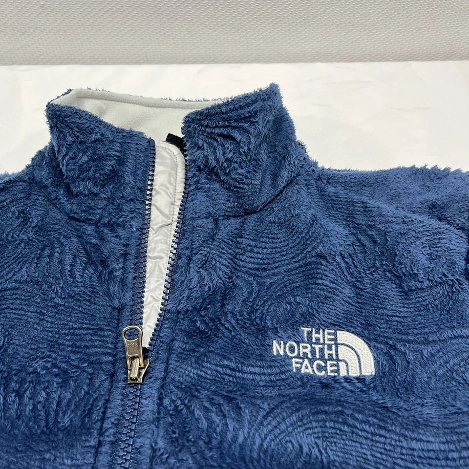 The North Face Jacket Womens M Blue Fleece Full Zip Mock Neck Geometric Design - Image 2 of 4