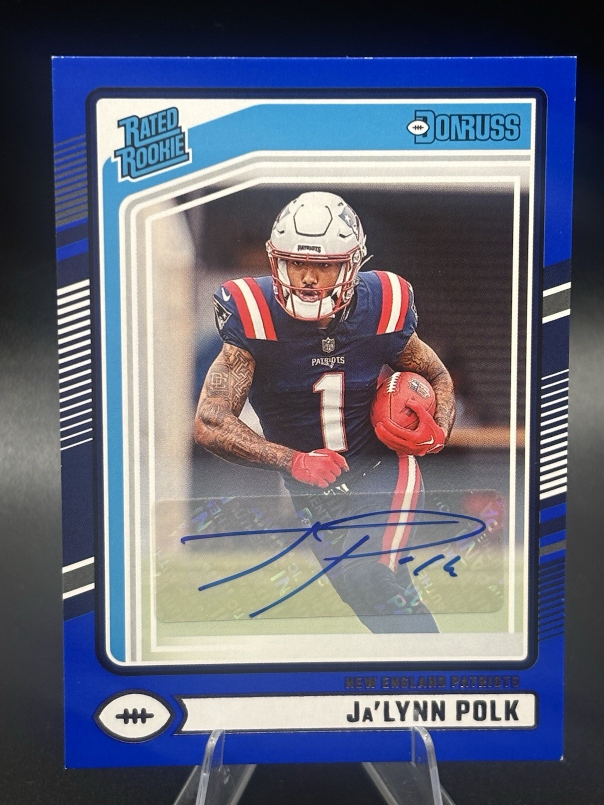 2024 Panini Donruss JA’LYNN POLK #373 Blue Rated Rookie Auto RC