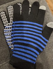 UNISEX Thick Warm Knit Black Blue White Winter Gloves Adult NEW NO TAGS