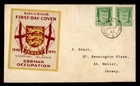 DR WHO 1942 GERMAN OCCUPATION JERSEY FDC CACHET PAIR WWII R28823