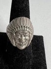 Vintage Native American Chief Sterling Silver Ring