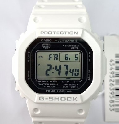 New CASIO G-SHOCK GW-5000HS-7 GW5000 SOLAR MULTIBAND 6 WHITE DIGITAL MEN WATCH