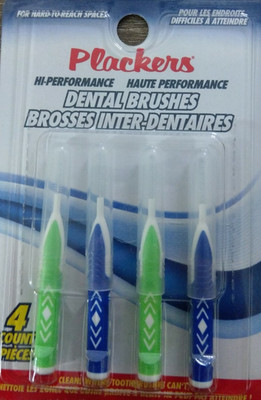 Plackers Dental Brushes-Oral PICKS dental floss brush Plaque Cleaner teeth 4Ct.