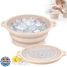 Face Bowl for Ice with Built-in Ice Tray – Collapsible Silicone F