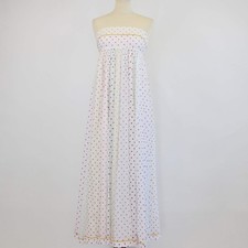Zimmermann White/Multicolor Cotton Polka Dot Print Strapless Midi Dress