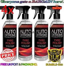 4x TYRE POLISH SPRAY REVIVE TIRED RUBBER NEW AUTO EXTREME PROFESSIONAL 720ML NEW