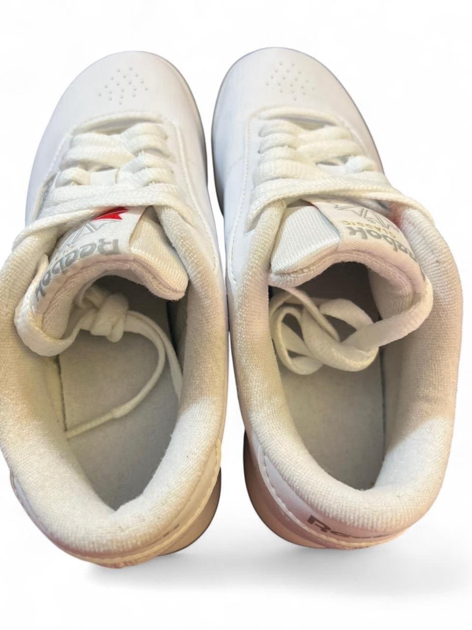 Reebok Classic Women's White Leather Low Top Sneakers Lace Up Breathable thumbnail 5