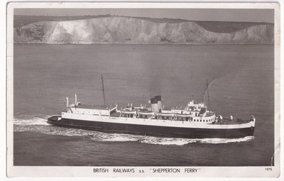SS Shepperton Ferry RPPC Skyfotos British Railways 1952 Posted Train Ferry