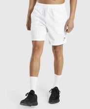 Gymshark Shorts Mens Small Slim Fit White Arrival 7  Linerless Gym Running NEW