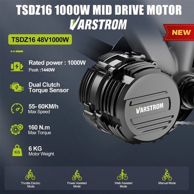 48V1000W Tongsheng Mid Drive Motor TSDZ16 Torque Sensor EBike