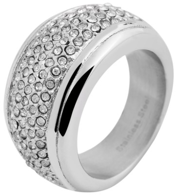 Akzent Edelstahlring Damen Ring Edelstahl silber mit Zirkonia Damenring modern