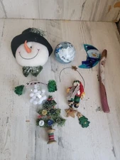 Snowman variety plush tree moon ornament Xmas set