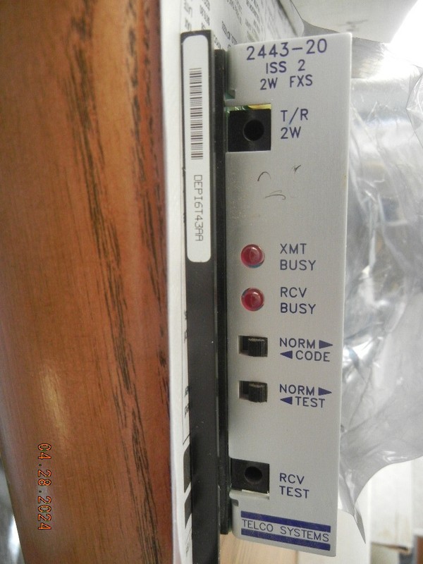 2443-20  ISS 2  2W FXS      telco systems  from the spare module shelf