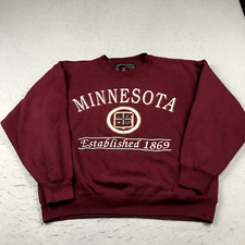 VINTAGE Minnesota Golden Gophers Sweatshirt Mens Large Maroon Heavy Crewneck 90s