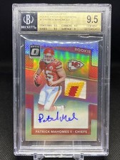 2017 Donruss Optic Patrick Mahomes Patch AUTO. BGS 9.5/10. RARE RPA.
