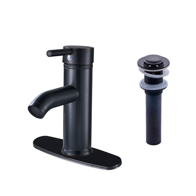 Matte Black Bathroom Vessel Faucet Vanity Single Lever Countertop Tap W